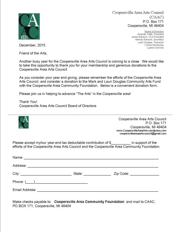 Arts Council Year end Donation Form2015